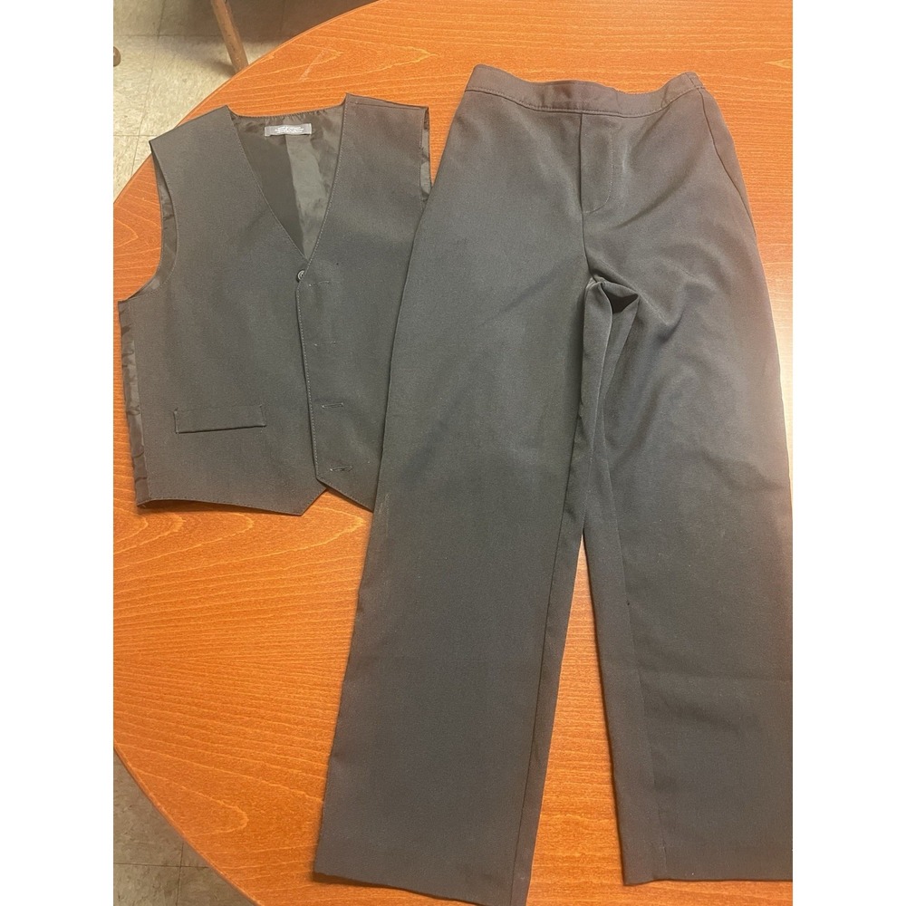Van Heusen Boys Black Dress Vest & Pants Set